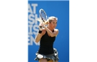 BIRMINGHAM, ENGLAND - JUNE 13:  Klara Koukalova of the Czech Republic in action against Ana Ivanovic of Serbia during Day 5 of the Aegon Classic at Edgbaston Priory Club on June 13, 2014 in Birmingham, England.  (Photo by Jordan Mansfield/Getty Images for Aegon)